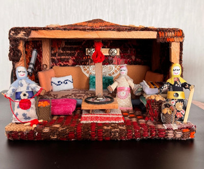 Miniature Nomad Tent, Traditional Turkish Culture Decoration from Wood