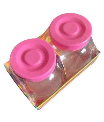 Glass Storage Containers Pink Desk Home Kitchen Decor Organization Accessories