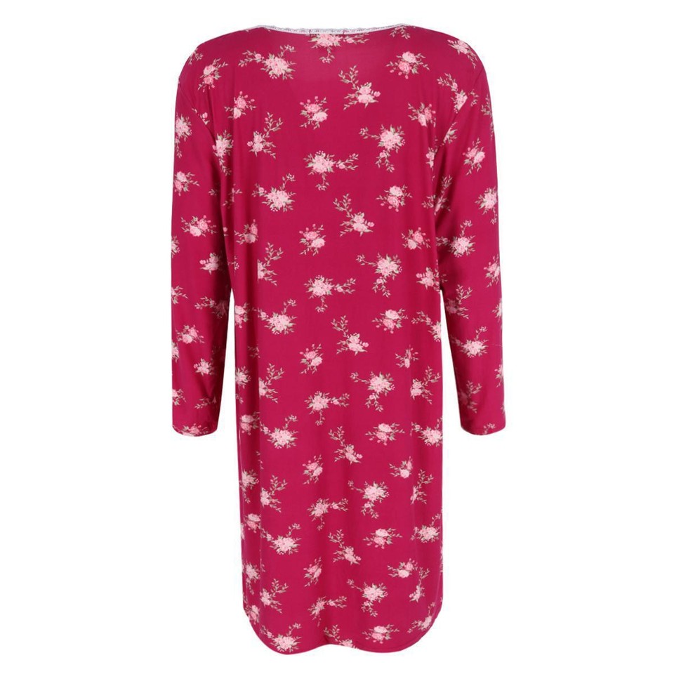 New Elegant Emily Women's Floral Lace Long Sleeve Sleep Gown eBay