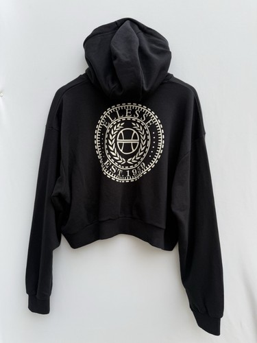 Ellesse Halo Cropped Crop Hoodie Black Back Logo Graphic Print Womens UK8 RRP£50 - Picture 10 of 10