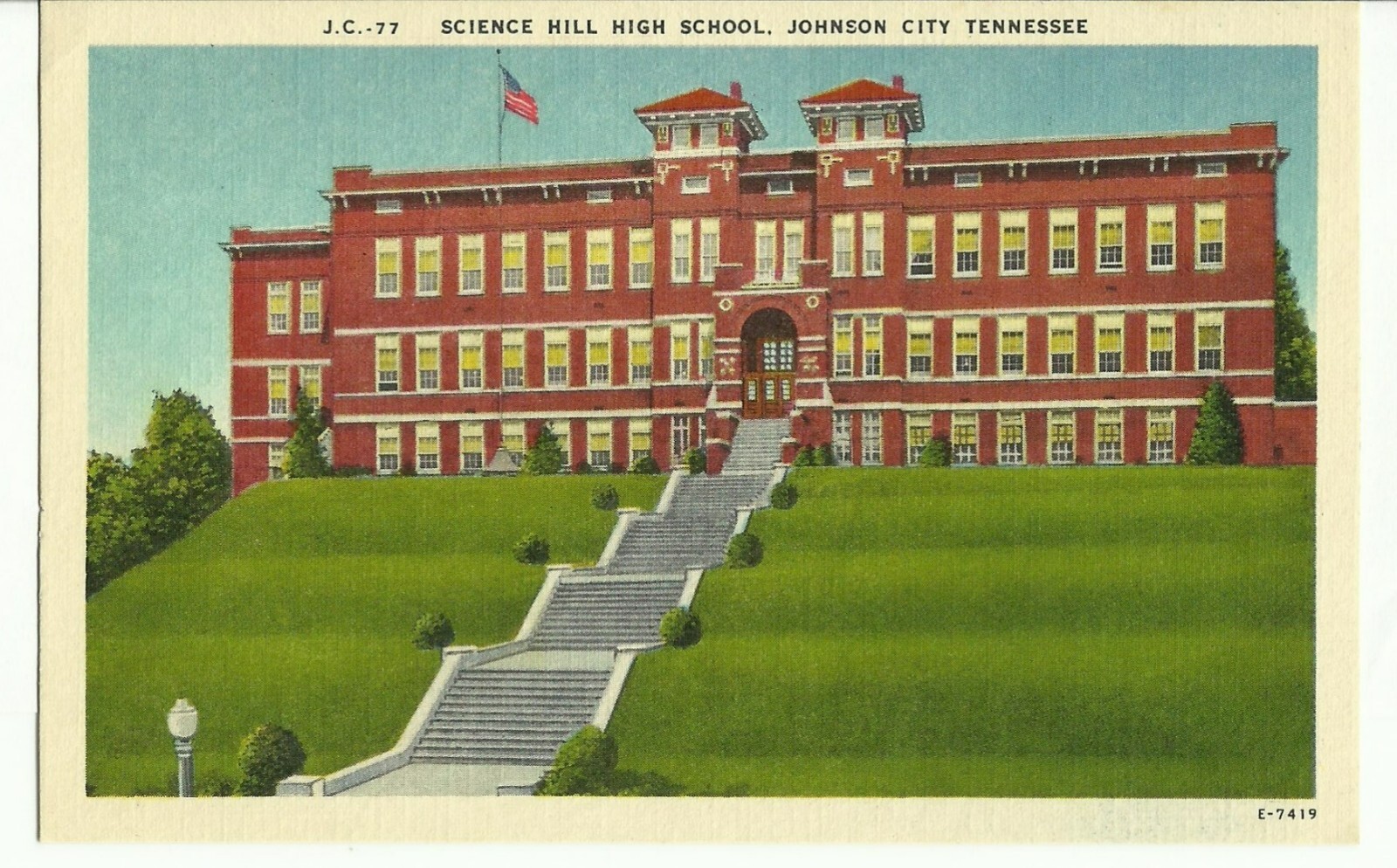 SCIENCE HILL HIGH SCHOOL Johnson City Tennessee UNP Vintage TN Linen