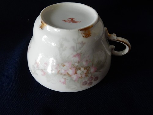Haviland Limoges Delicate Pink Floral Design Porcelain Cup and Saucer - Picture 8 of 9