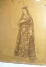 ARTE POPOLARE STATUA MADONNA ADDOLORATA NAPOLI CUORE PUGNALE STATUA FOTO ANTICA