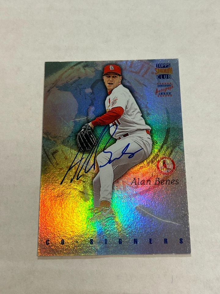 Topps Robin Ventura 1997 Alan Benes cofirmantes doble en tarjeta automático White Sox Foto 2 de 2