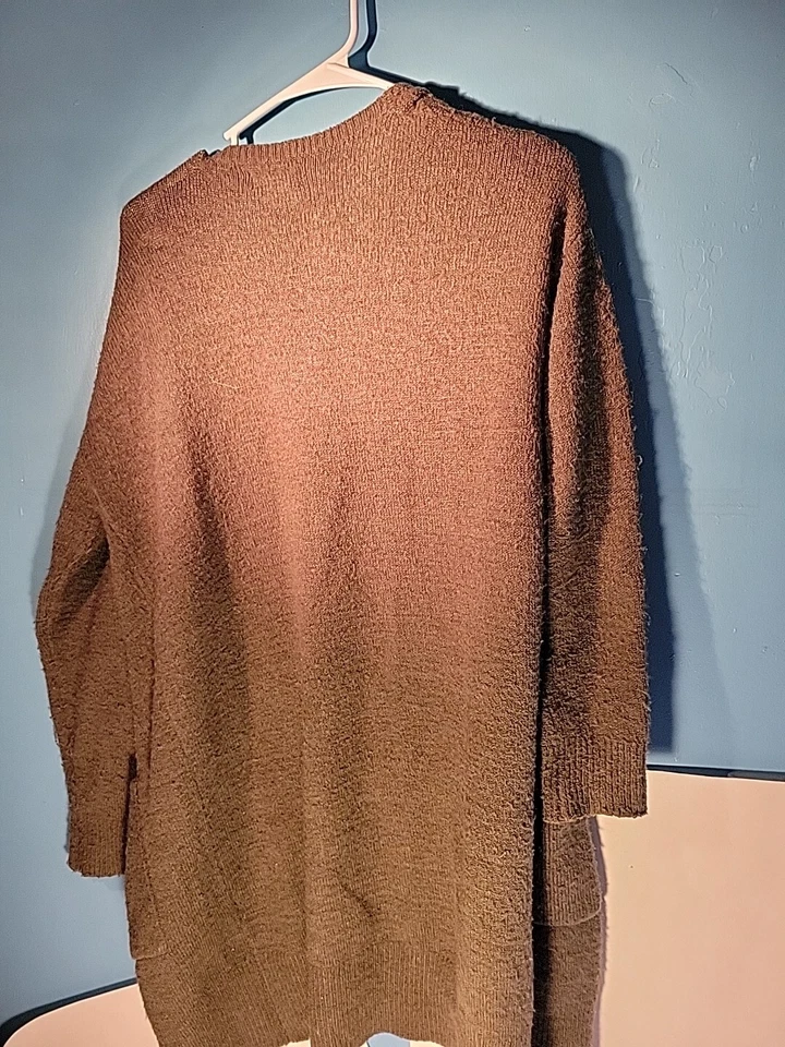 Cárdigan gris extra largo de lana Forever 21 contemporáneo para mujer con bolsillos talla XS Foto 3 de 3