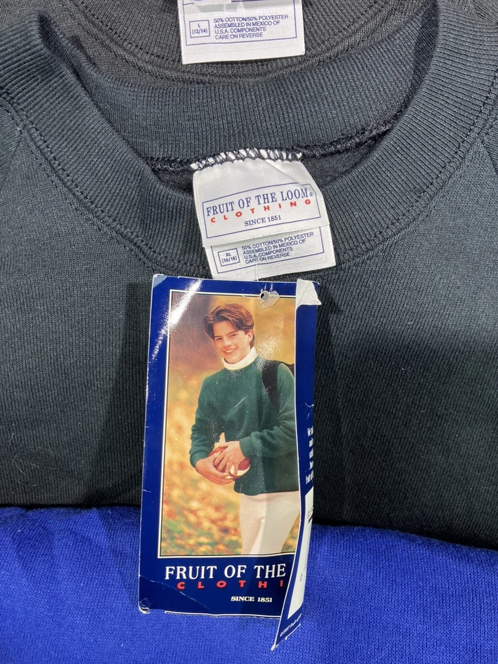 Lote De 9 Sudaderas De Colección Años 90 Juveniles Cuello Redondo Fruta Del Telar Tultex Foto 4 de 4
