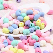 Chunky 14MM Pastel Acrylic Cute Kitty Cat Spacer Beads Matte/Glossy 