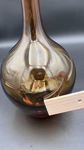 IKEA Amber 8" glass vase MCM Style Handmade Quality - Picture 8 of 8