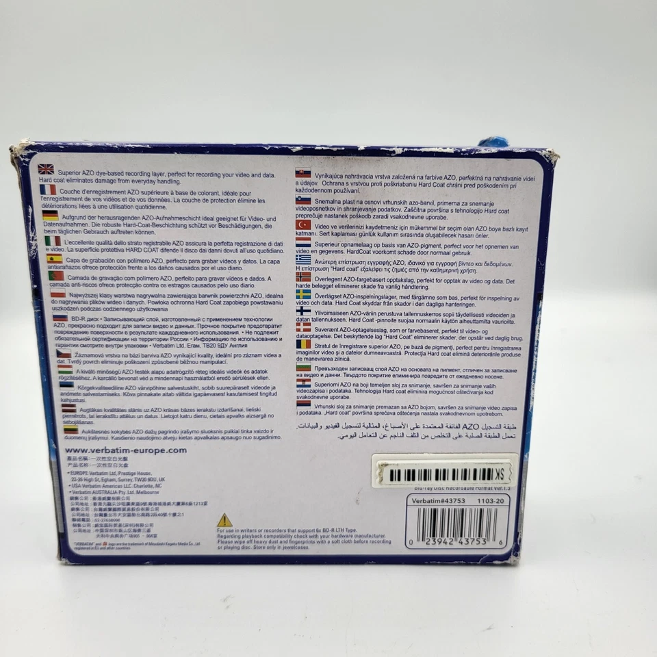 Verbatim Recordable Blu-ray Disc 5 Packs BD-R LTH Type 6X Speed 25GB - Image 2 of 4