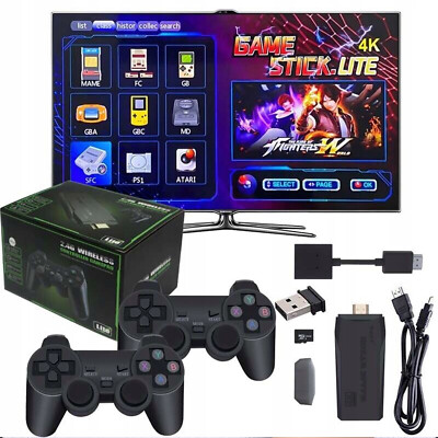 Retro konsole 35000+ Spiele 4K TV Video Game Stick mit 2 Wireless Controller