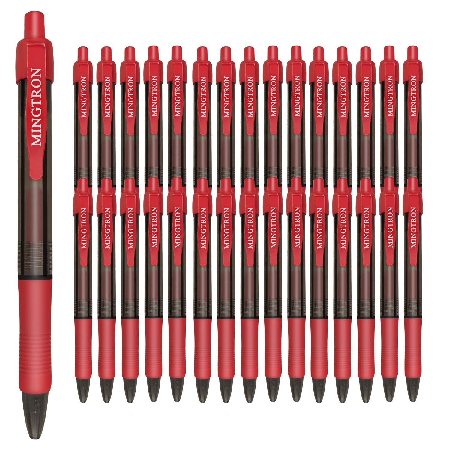 Gel pens, 30 Pack Red Pens Fine Point, No Smear Ink Pens for Left Hand, Click...-image