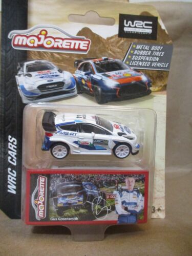 Majorette World Rally Cars #44 Gus Greensmith Ford Fiesta 1/63 Rubber Tires