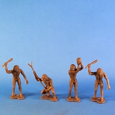  DFC Cavemen Brown Plastic Dinosaur Vintage 1980s Caveman Lot