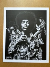 Jimi Hendrix Print of Charcoal Signed By Bradford  20 x 24 inch # 145 / AP