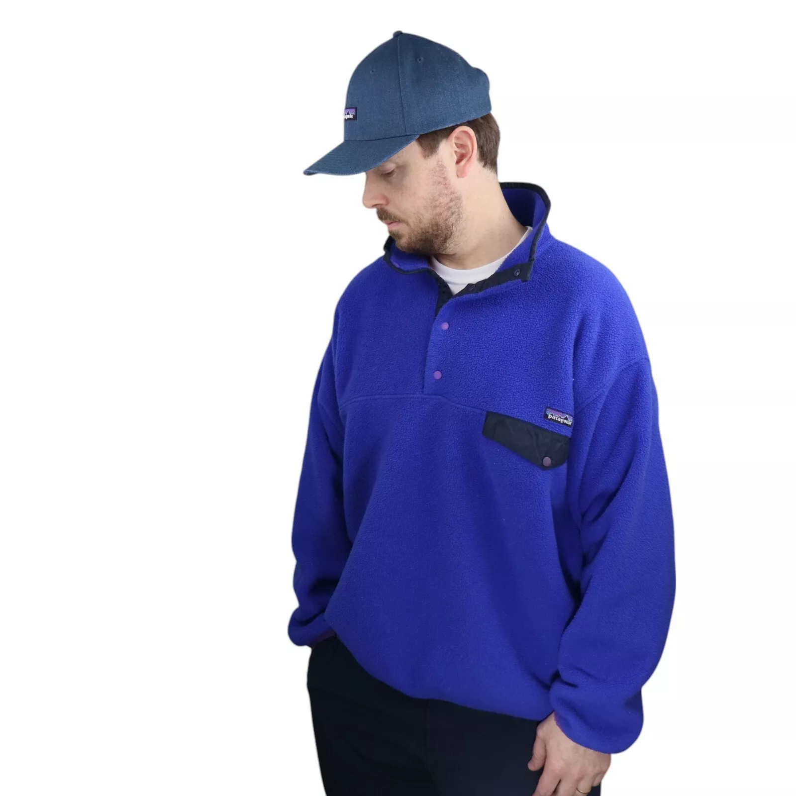 patagonia vtg 90s synchilla snap-t fleece coat jacket