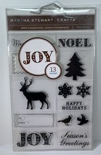 Martha Stewart HOLIDAY PHRASE Stamp Set CHRISTMAS Unused