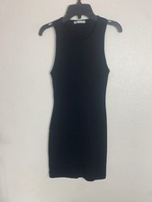 Zara Mini Black Dress Sleeveless Size Small Stretchy Round Neck