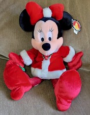 Disney Parks Christmas Holiday Mrs. Claus Minnie Mouse Plush 17" New Red White