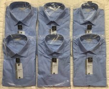 Van Heusen Dress Shirt Mens Wrinkle Free Long Sleeve Fitted Blue Choose Size