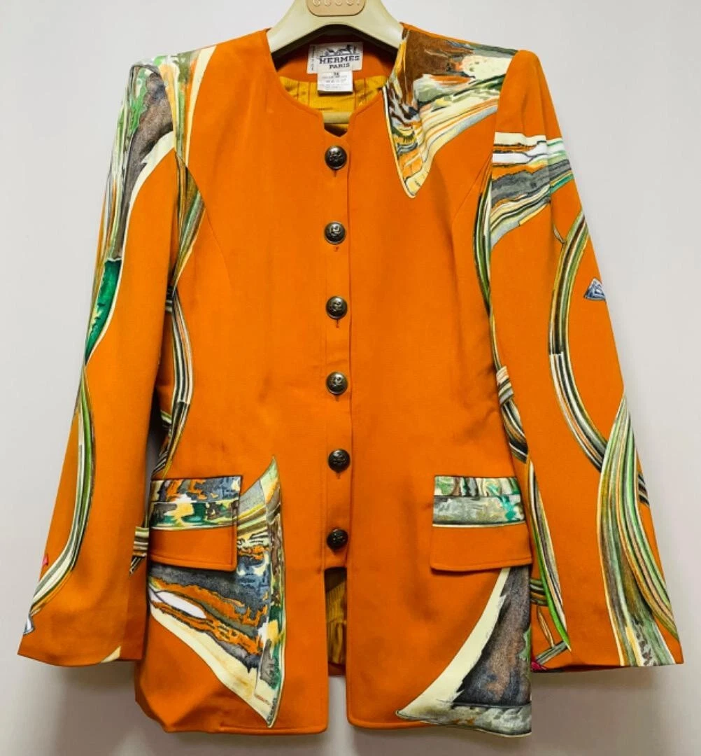 HERMÈS Autentica giacca Hermes vintage seta taglia 34