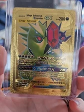 Mega Sableye & Tyranitar GX Gold Foil Premium Fan Art Collector Pokemon 198/234