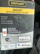 Defiant 15 Amp 120-Volt Smart Wi-Fi Bluetooth Outdoor Plug with Single outlet
