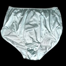 Vintage Underscore Mint Green Cr me Nylon Granny Style Brief Panties 9 XXL