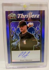 PAUL SKENES #4 /9 AUTO THRILLERZLEAF METAL BASEBALL 2023