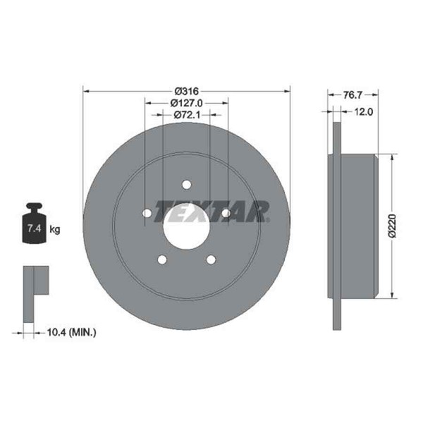 Textar 2X Bremsscheibe 92227700-image