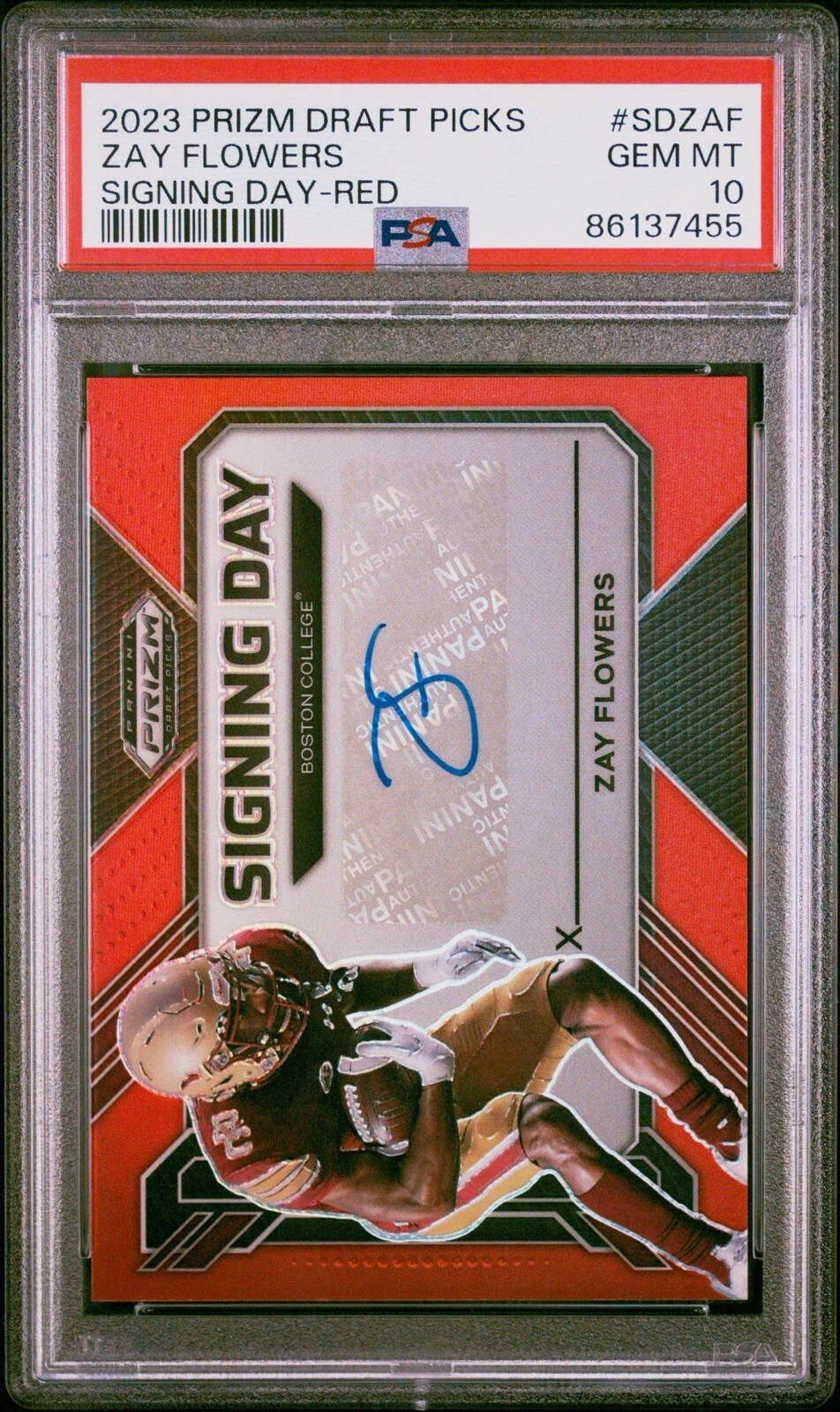 Zay Flowers Panini Prizm Draft Picks Signing Day #SDZAF Red