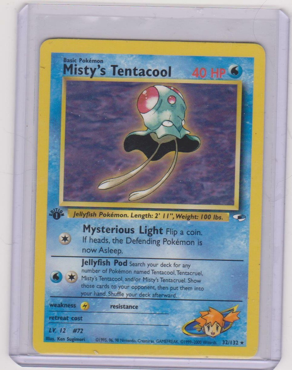 Pokemon Gym Heroes 1st Edition Misty's Tentacool Non-Holo 32/132 Never  Played