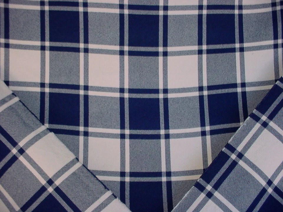 1-7/8Y Ralph Lauren LFY66888F Avery Rock Plaid Indigo Ivory Upholstery Fabric - Image 3 of 4