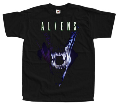 ALIENS 1986 V1 T Shirt Tee BLACK Horror Movie Poster All Sizes S to 5XL ...