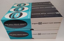 Lot of 6 Argus 60 Slide Magazine 587 Spill-Proof Self-Aligning Blue Vintage