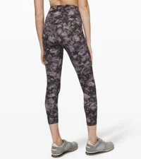 Lululemon Align Pant II 25" Floral Illusion Ice Grey Leggings High Rise Size 6