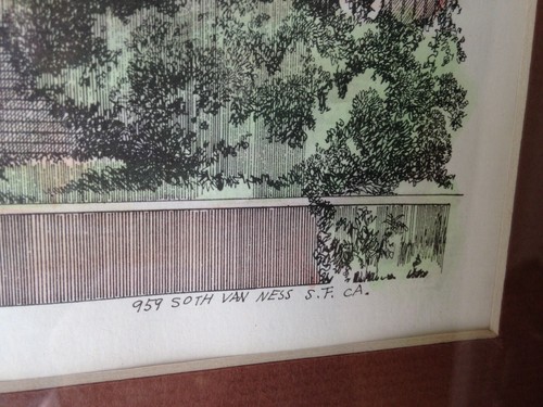 1984 Martin Tang Colored Etching South Van Ness, San Francisco CA Signed Vintage - Picture 3 of 8