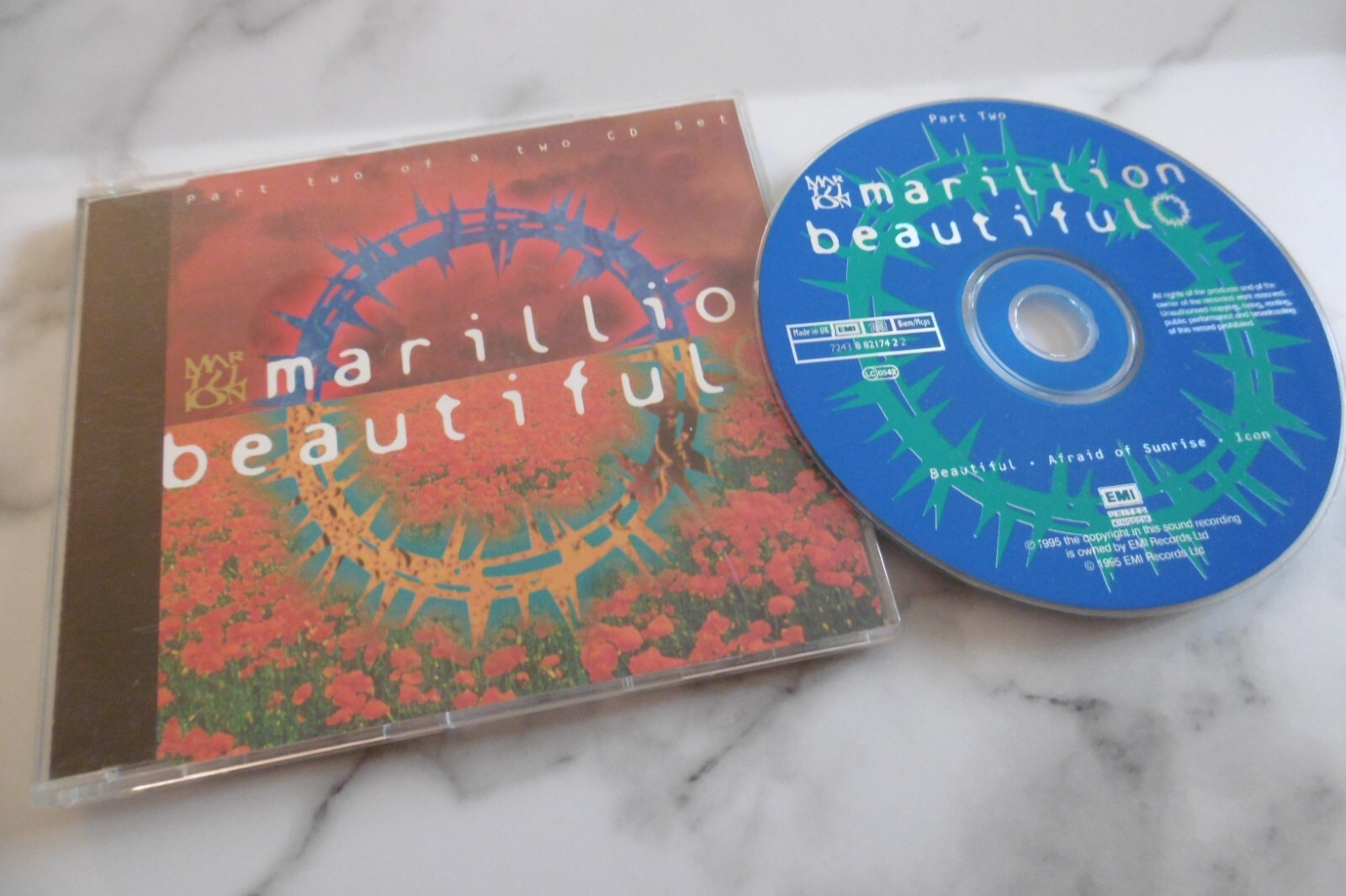 MARILLION BEAUTIFUL PART 2 TWO CD SINGLE ICON AFRAID OF SUNRISE 1995 EMI RECORDS