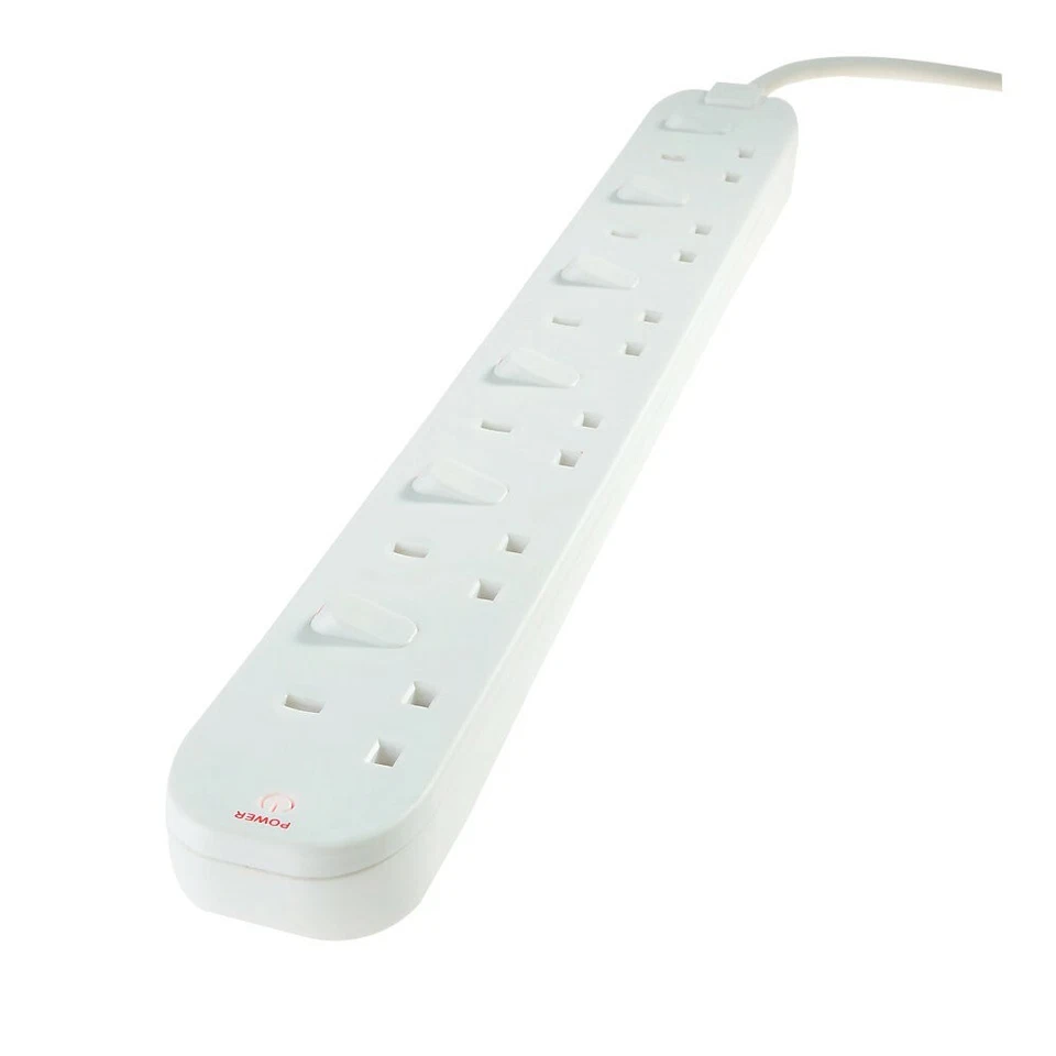 Extension Lead Surge Protected with Individual Switches - 6 Gang 2m - Masterplug - Image 3 of 4