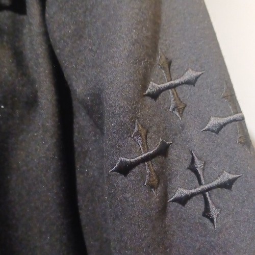 Men's Affliction peacoat "LIVE" Black wool blend Embroidered Back GUC XL - Picture 3 of 6