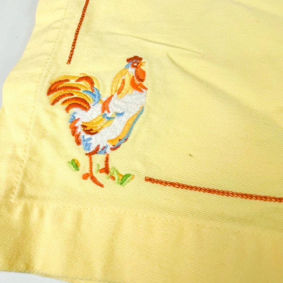 The Cellar Cotton Embroidered Rooster Yellow Napkins Set Of 5 French Country - Image 2 of 4