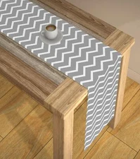 Abstract Multicolour Digital Modern 4 Seater Table Runner TR17 Grey 13 x 60 in