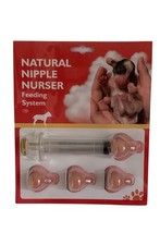 NATURAL NIPPLE NURSER, Pet feeding nipple with syringe, Puppy feeder,  