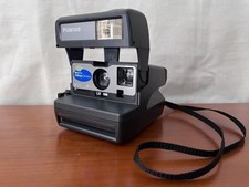 Vintage Polaroid One Step Talking Flash Camera 600 Black W/Strap Untested