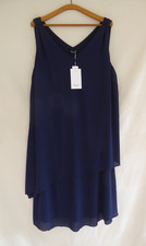 BNWT Sheego navy floaty sleeveless lined Evening/Special Occasion Dress Size 20
