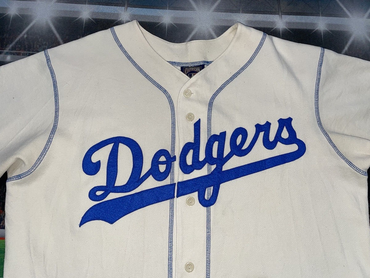 Vintage Los Angeles Dodgers Majestic USA Jersey Beige Sz Large