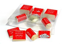 Mehndi Large Combo Box ,Wedding, Sweets, Chocolate favors - Red- V1