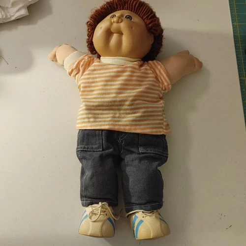 Vintage Cabbage Patch Kids 1985 Shirt Pants Shoes Brown Hair Brown Eyed Boy 17"