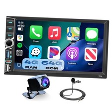 Double DIN Car Stereo Wireless CarPlay Android Auto, 7-INCH IPS Touch Screen