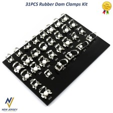31 Pcs Endodontic Rubber Dam Clamps Dental Instrument With Black Tray