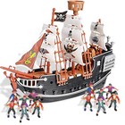 Pirate Playset - 10 inch Pirate Ship with 2 inch Pirate Figurines - Hours of ...